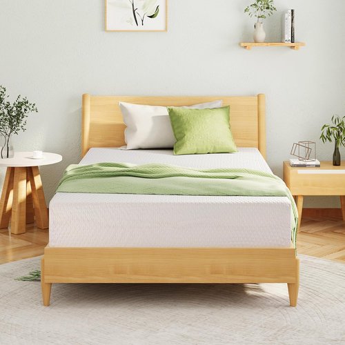 EGOHOME 10-Inch Memory Foam Mattress - Cooling Green Tea Gel for Pressure Relief | CertiPUR-US Certified, 75''L x 54''W, White