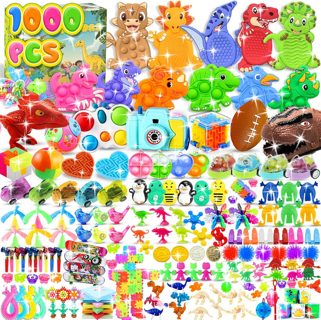 Skiennix Dinosaur Sensory Fidget Toys - 1000 PCS Bulk Party Favors for Kids | Perfect for Prizes & Easter Egg Fillers