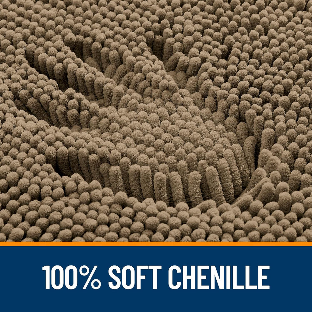 OLANLY Bathroom Rugs - Extra Soft Absorbent Chenille Bath Mats | 36x24, Quick Dry, Rubber Backing, Tan