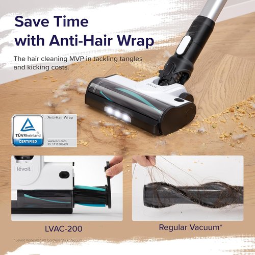 LEVOIT Cordless Vacuum Cleaner - Powerful Suction, Tangle-Resistant Design, Lightweight & Versatile | LVAC-200