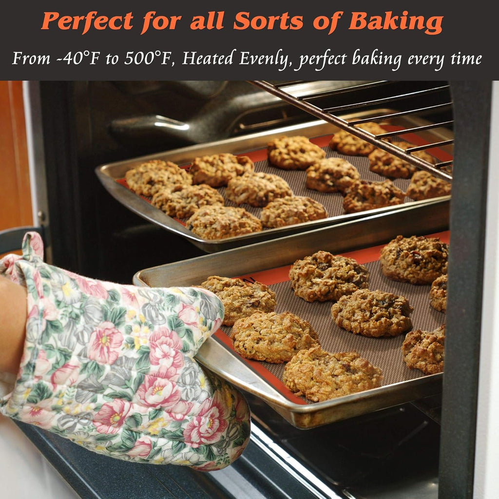 Skiennix Silicone Baking Mat - Non-Stick & Non-Slip Reusable Oven Liner | Set of 2 Half Sheet Mats