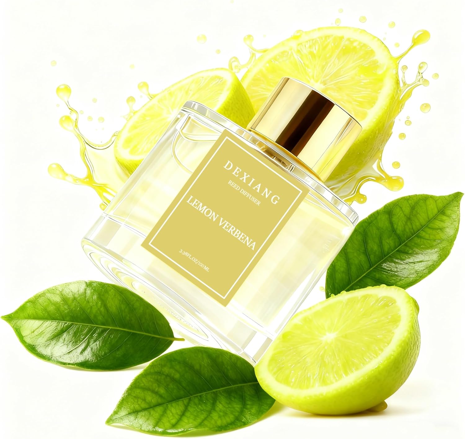 Reed Diffuser Set - Premium Lemon Verbena Scented Oil with Baby's Breath & Cotton | Long-Lasting Aromatherapy for Home Decor