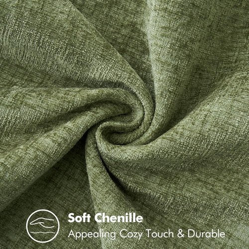 MIULEE Couch Throw Pillow Covers - Pack of 2 Sage Green Chenille 18x18 Inch Decorative Covers for Living Room