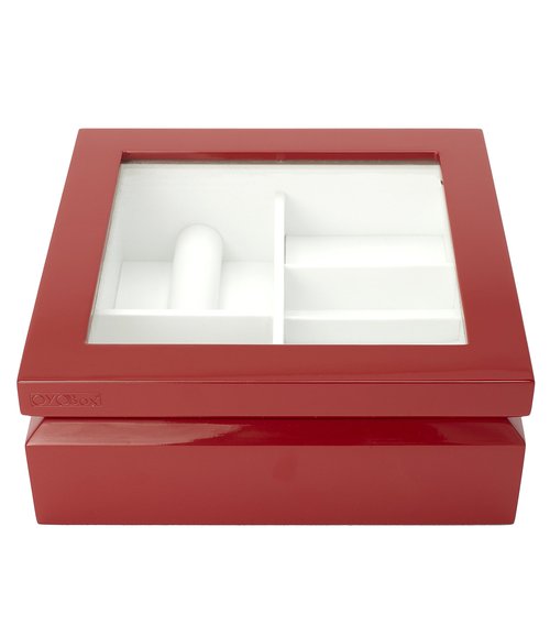 OYOBox Luxury Jewelry Box, Lacquered Wood Organizer - Limited Edition Red