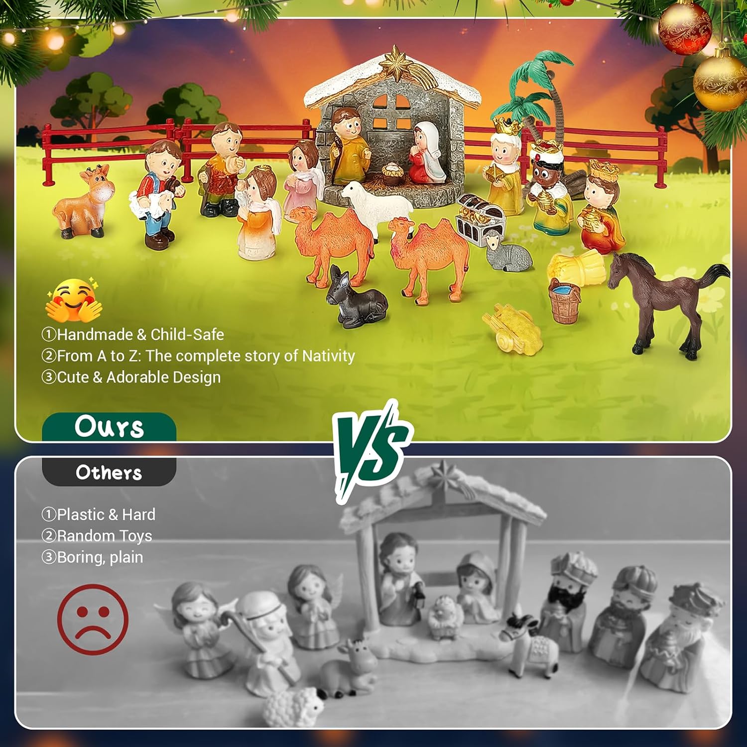 Nativity Advent Calendar - 24-Day Countdown Christmas Calendar | Little People Nativity Set for Kids & Adults