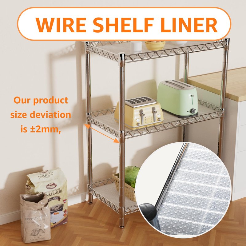 PABUSIOR Clear Wire Shelf Liner: Plastic Pantry Shelves Liners 13.5 Inch Wide x 180 Inch - 1.2 MM Thick Translucent Waterproof Easy to Cut Drawer Mat for Garage Shoe Rack