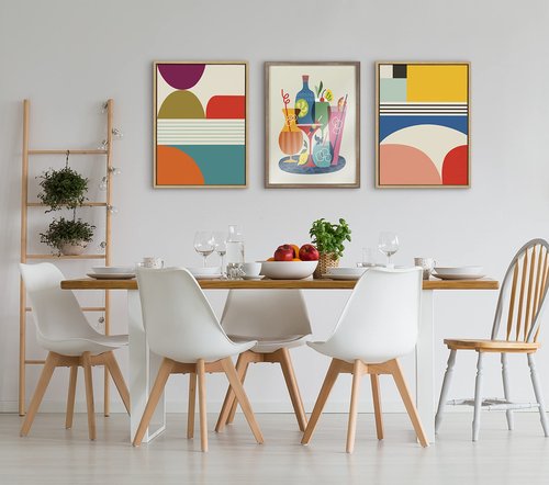Kate and Laurel Blake Mid Century Modern Cocktails Framed Printed glass Wall Art by Rachel Lee of My Dream Wall, 18x24 Gold, Colorful Coctail Art Wall Décor