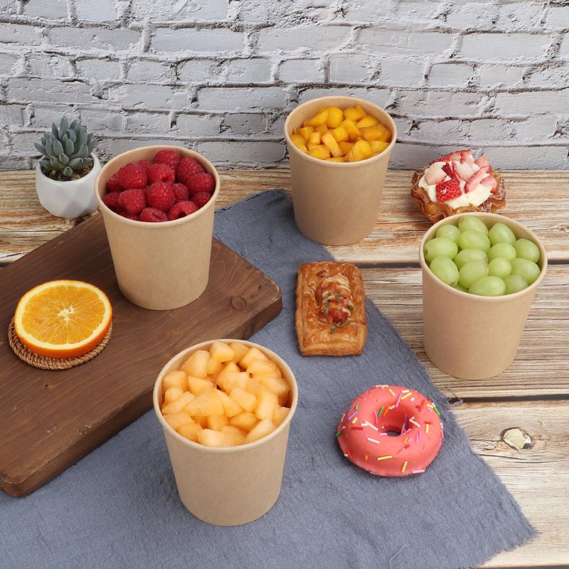 JAYEEY 16oz disposable cups with lids To go paper cups Soup container 50 Pack