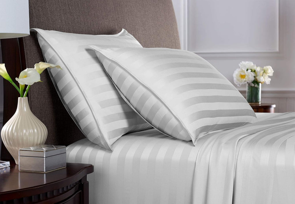 Pure Bamboo Full Sheets - Luxuriously Soft & Cooling 100% Organic Viscose Bed Sheet Set | Jacquard White, 2-Year Quality Promise