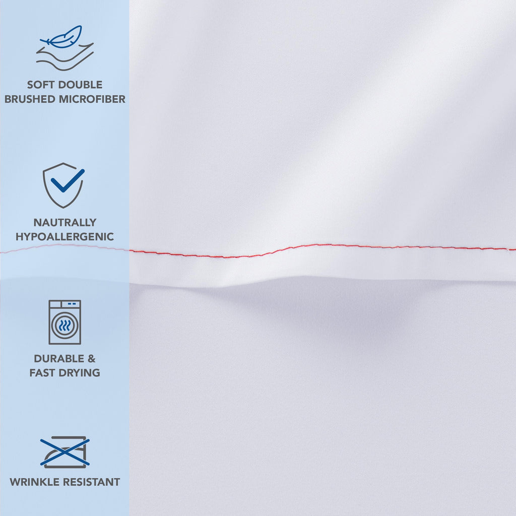 Arkwright Bulk Full Flat Sheets - Pack of 6 - Soft Brushed Microfiber Hypoallergenic Top Sheet only with Wrinkle Resistant, Bedding Essentials for Hosts and Hotels, White