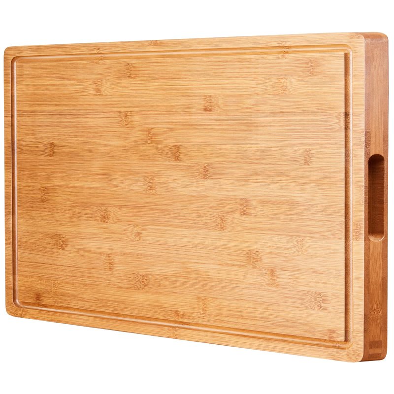 Extra Large Cutting Boards for Kitchen, XXL Reversible Large Bamboo Cutting Board, Carving Board Cheese Board with Deep Groove, Kitchen Chopping Board for Meat, Vegetables, Fruit, Turkey