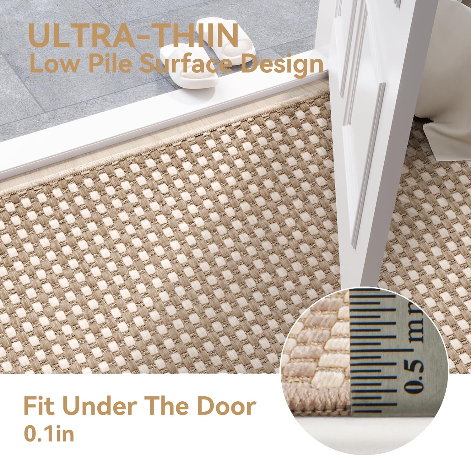 YDKGL Area Rug - Non-Slip Washable Boho Runner for Entryway | 3x5 ft Brown Carpet for Indoor Use