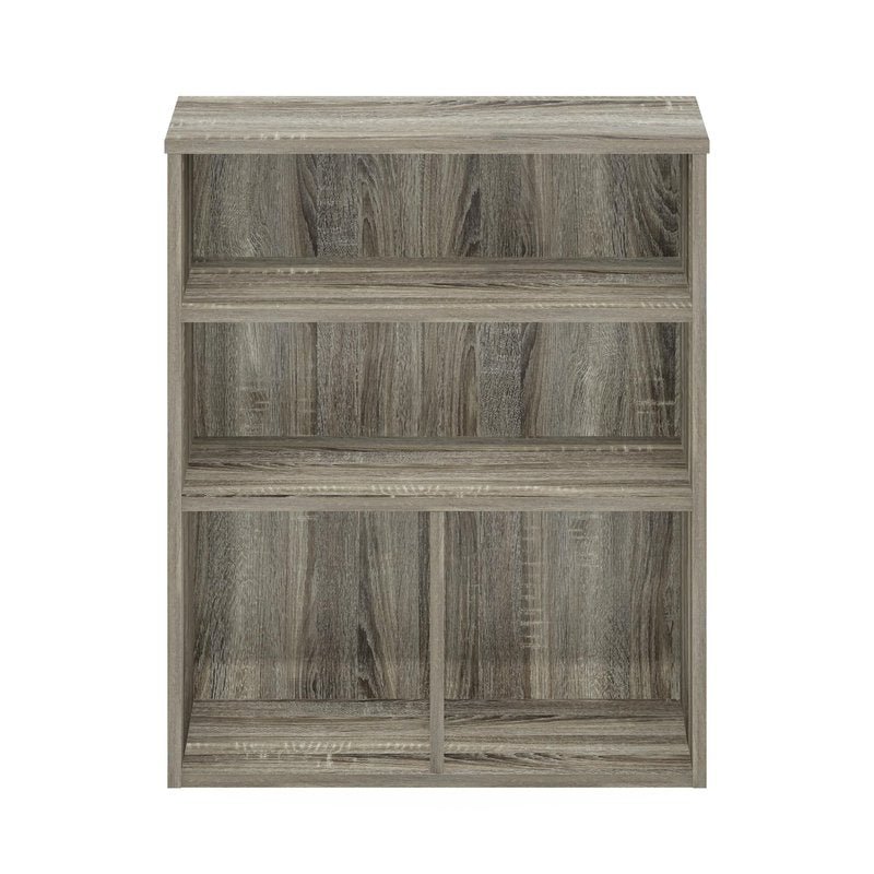 Furinno PASIR Book Shelf, 3-Tier Display Bookshelf with Adjustable Shelf, Cube Storage Bookcase, 11.8 x 23.6 x 28.1, for Living Room, Bedroom, Home Office, French Oak
