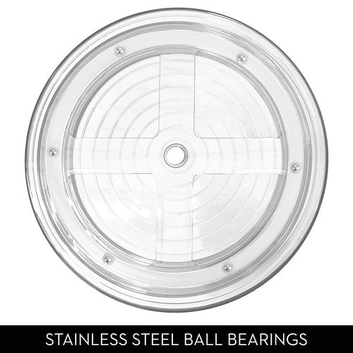 iDesign 9-Inch Plastic 2-Tier Lazy Susan Turntable - Set of 2 - Clear/Chrome