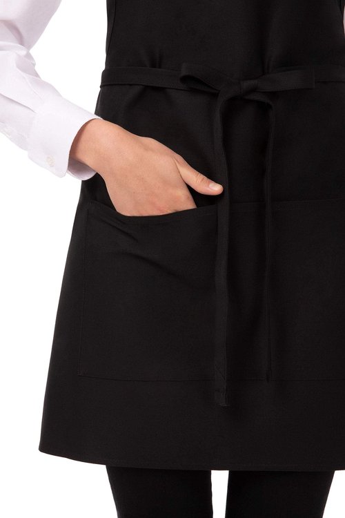 Chef Works Unisex V-Neck Tuxedo Apron, Black, One Size