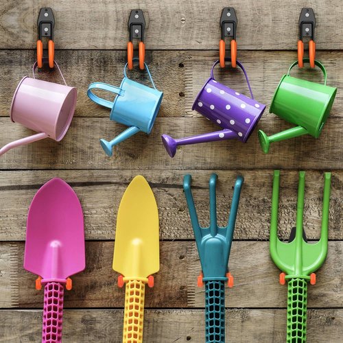 HUPBIPY Heavy Duty Garage Hooks - J Shaped Wall Mounted Tool Organizer | 4 Pack for Ladders, Bikes, and More