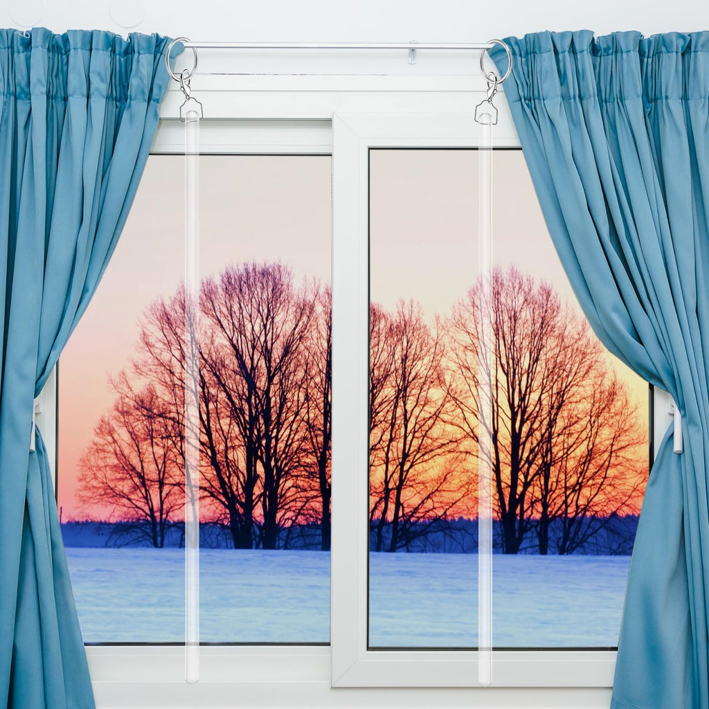 Suzile Clear Acrylic Curtain Pull Wand Clear Curtain Pull Rod for Opening Closing Curtains Universal Drapery Pull Rod with Metal Snap Invisible(6 Pack,36 Inch)