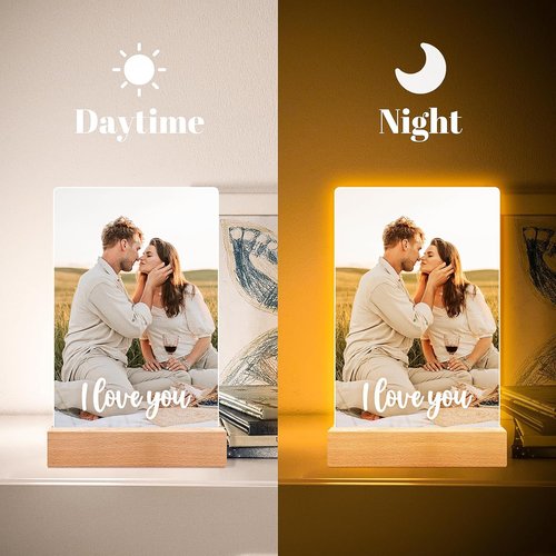 Bulaient Personalized Picture Frame - Custom Photo Frame with Night Light | Ideal Anniversary & Birthday Gift