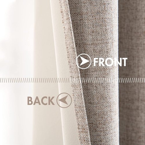 MIULEE Blackout Curtains - Thermal Insulated Natural Khaki Grommet Drapes | Luxury Room Darkening 52 x 90 Inch (2 Panels)
