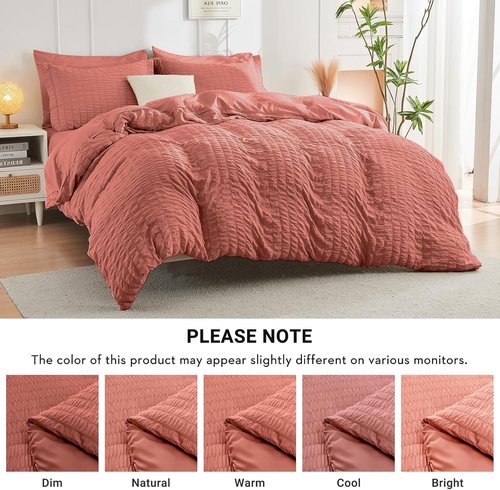 HYMOKEGE Twin Comforter Set - Luxury Seersucker 5-Piece Bedding Set for All Seasons | Includes Comforter, Sheets, Pillowcase & Sham