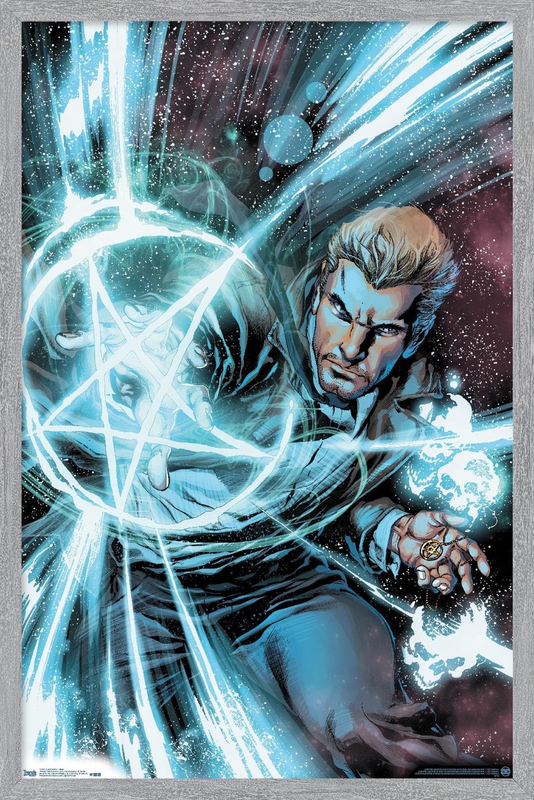 Trends International DC Comics John Constantine - Spell Wall Poster, 22.4L x 14.7W, Gray Framed Version