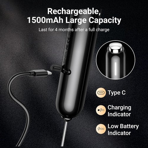 InstaWhisk Milk Frother - Rechargeable Electric Drink Mixer with Variable Speed & Double Whisk