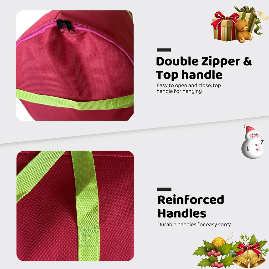OUTTDID Christmas Wrapping Paper Organizer - 41" Storage for 18-25 Rolls | Durable 600D Oxford Fabric, Red with Handles & Zipper