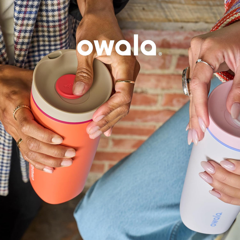 Owala SmoothSip Insulated Stainless Steel Coffee Tumbler - Reusable 12 oz Travel Mug in Beachy Breeze