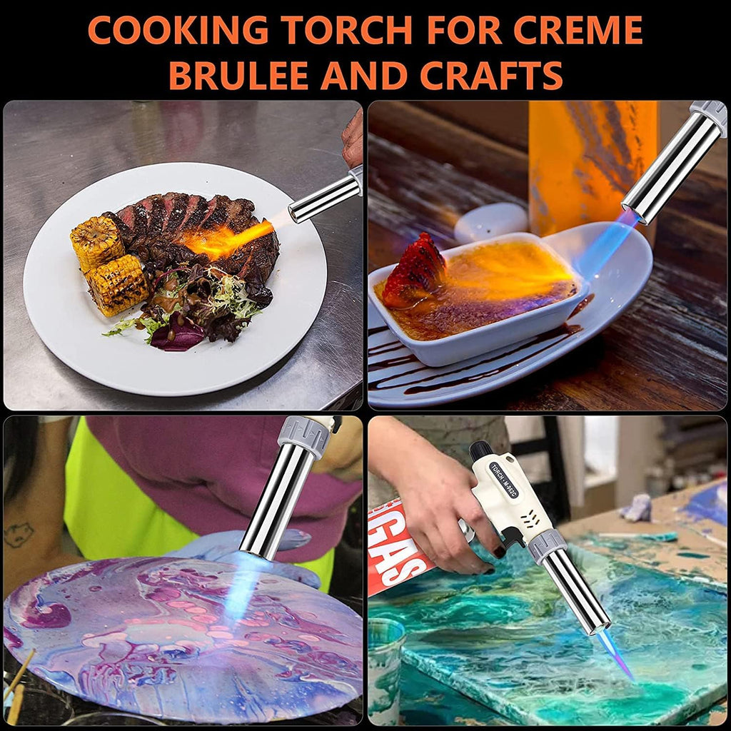 Professional Culinary Butane Torch by [Brand Name] - Adjustable Flame for Cooking & Creme Brulee | Butane Gas Not Included