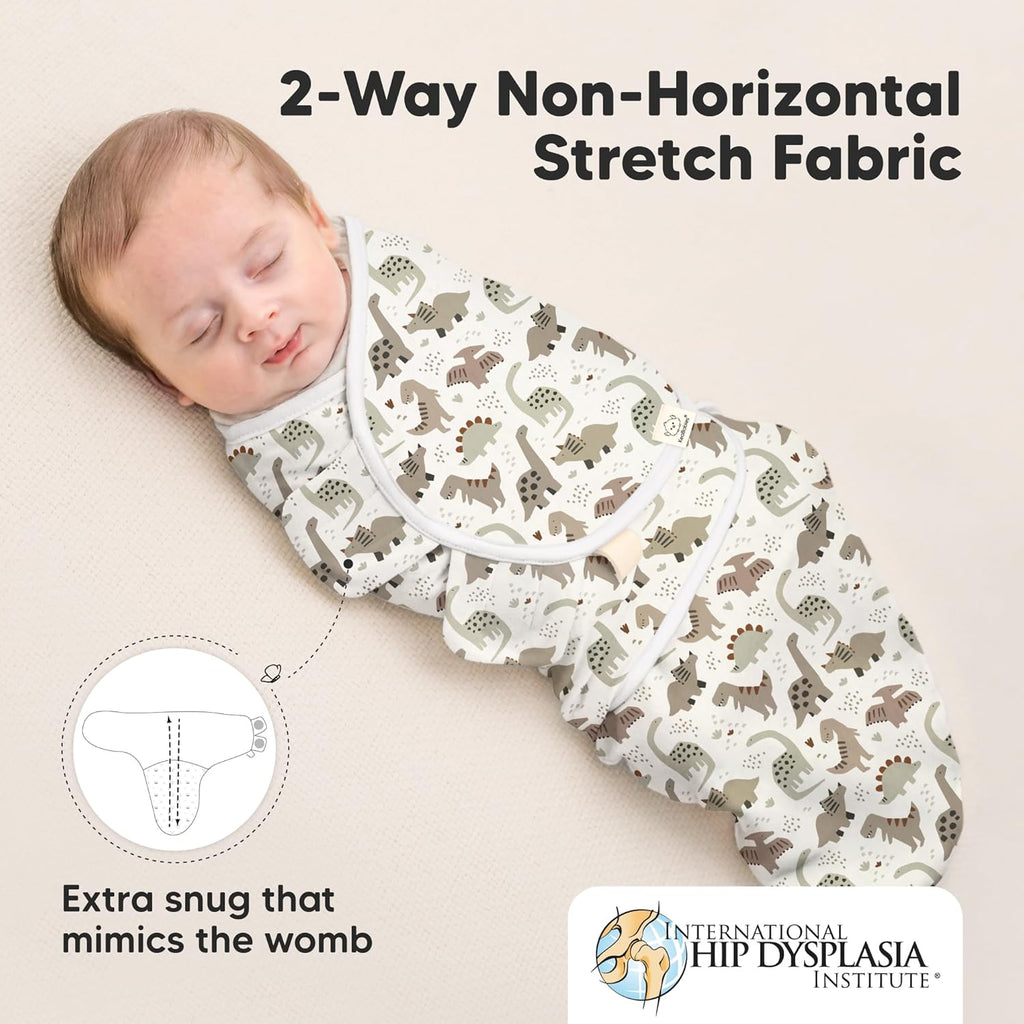 Organic Baby Swaddle Sleep Sacks by [Brand Name] - Soft & Snug Newborn Swaddles for Infants 0-3 Months (Dino Ridge, OS)