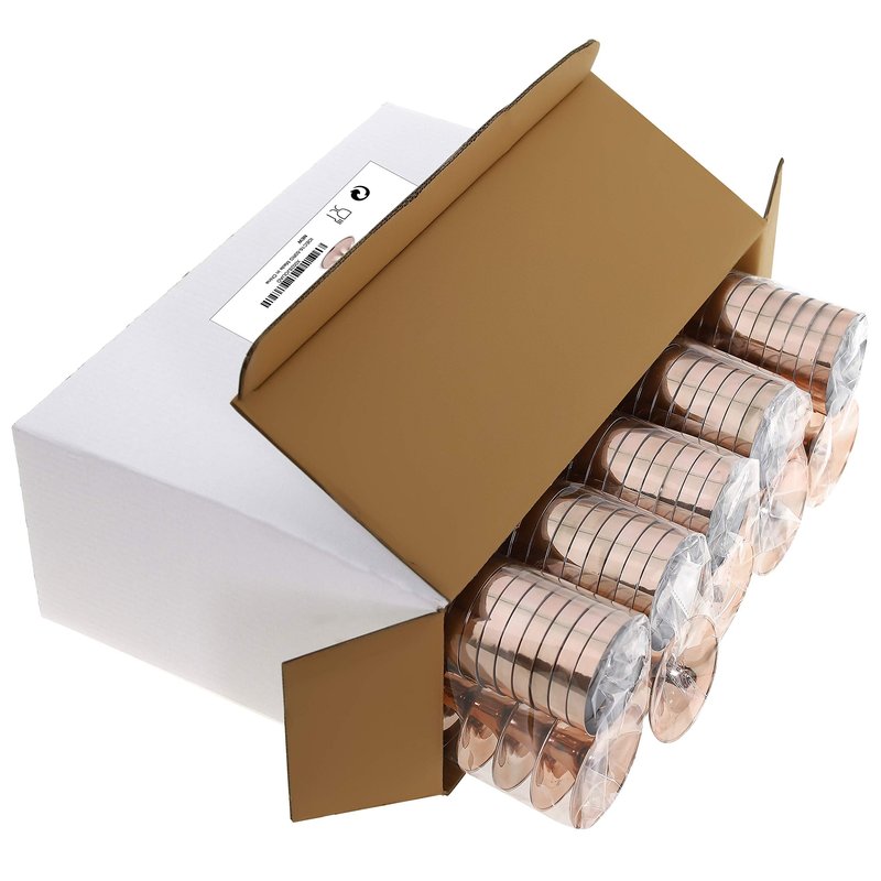 I00000 50 Pack Rose Gold Plastic Champagne Flutes, 5 Oz Fancy Rose Gold Champagne Glasses Plastic Classicware Toasting Glasses Disposable Party Cocktail Cups for Wedding & Party