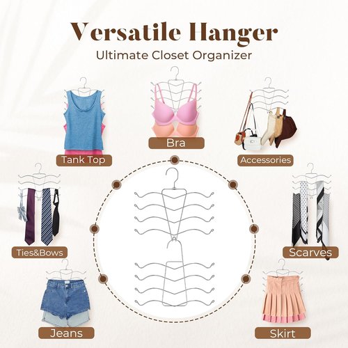 HOUSE DAY Bra Hangers - Space-Saving Closet Organizer for Bras, Camisoles & Scarves | 2 Pack