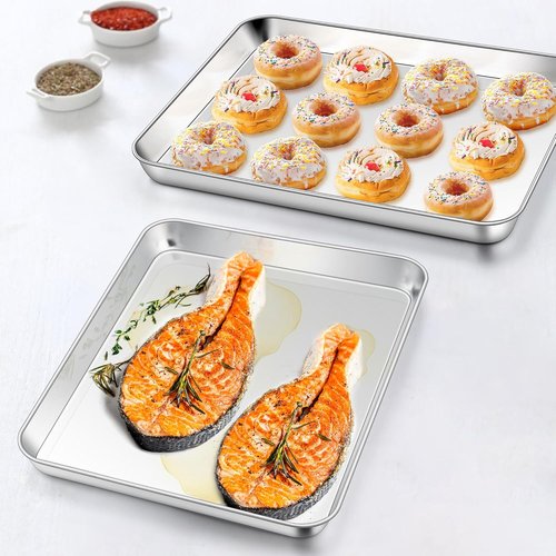 Homikit Quarter Sheet Pan - 9x13 Inches Stainless Steel Non-Stick Baking Sheet | Dishwasher Safe & Rust Free