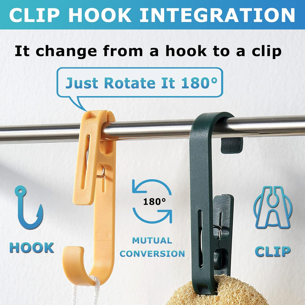 XoYoZo Laundry Hooks - Versatile Clips Hanger Organizer for Socks, Boots, Bras & Towels | 4 Pcs Black