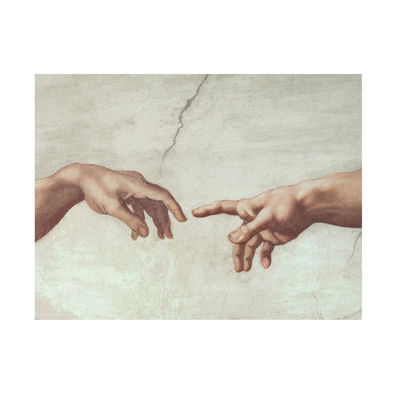 Hands Of God by Michelangelo, 35x47-Inch Canvas Wall Art