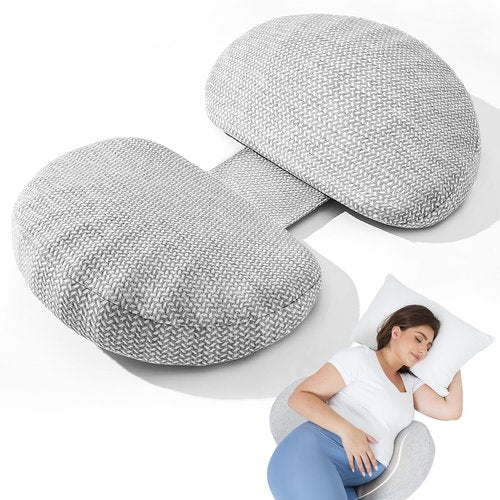 Tinkerz Pregnancy Pillow for Sleeping Memory Foam Pillow for Side Sleeper, Maternity Pillow Support for Back, Belly, Hips for Pregnant Women
