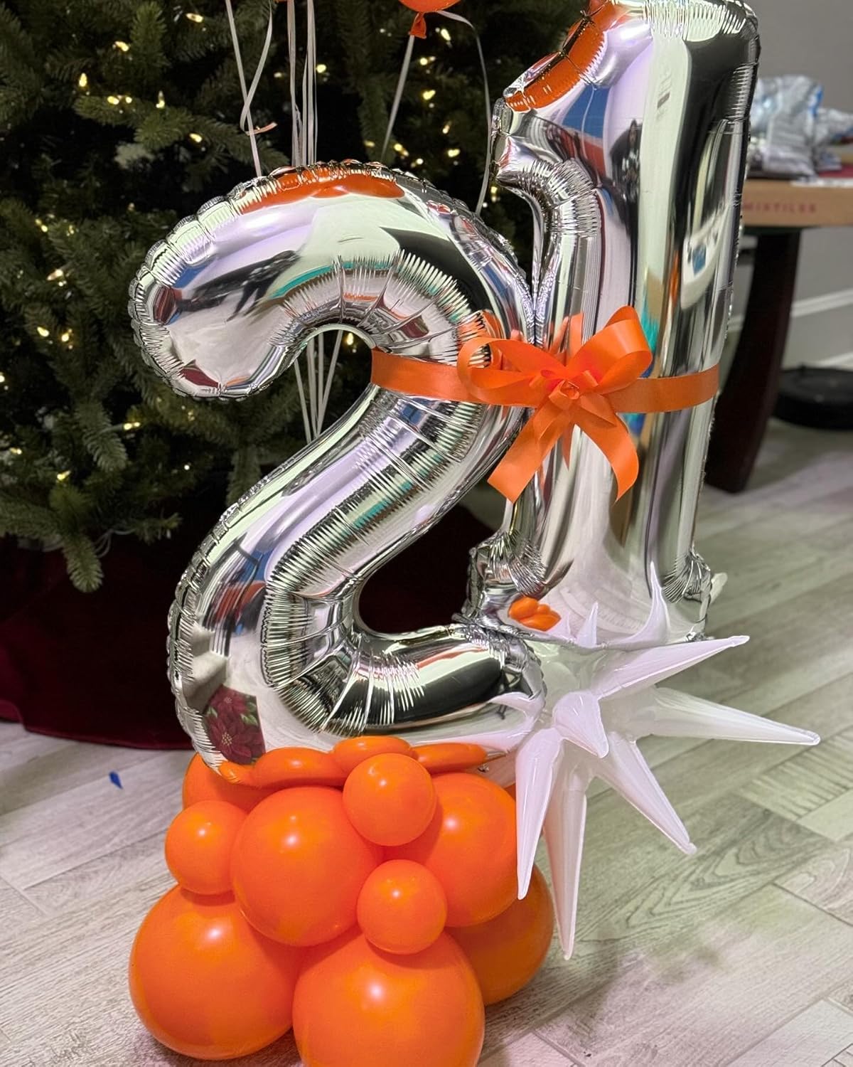 Silver Number 21 Balloon - 40 Inch 21st Birthday Decoration for Kids & Adults | Perfect for Celebrations