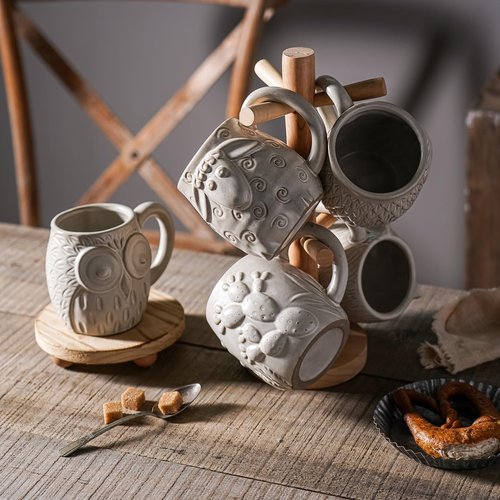 INKRICH Sheep Ceramic Cup (22 Ounce), Sheep Mug Large Ceramic Coffee Mugs Tea Cup, Handcrafted 3D Coffee Mug with Sheep, Novelty Coffee Mugs