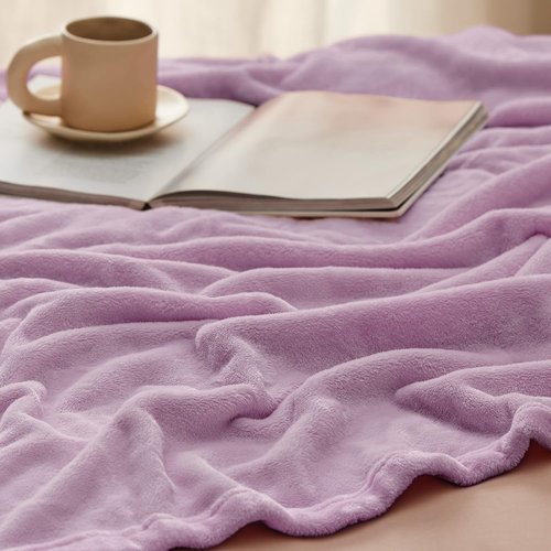 Bedsure GentleSoft Fleece Blanket - Luxuriously Soft Lightweight Plush Queen Size in Lilac Lavender, 90x90 Inches