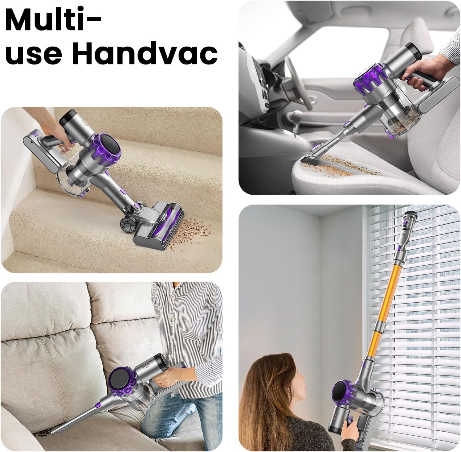 UML0 S3P Cordless Vacuum Cleaner - 45kPa Powerful Suction for Pet Hair | 55-Min Runtime, Self-Standing Design