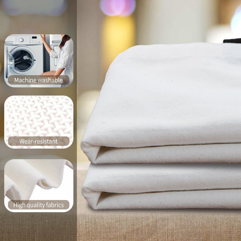 6pcs Sublimation Canvas Tote Bags - Blank Bulk Grocery Bags for Customization - White