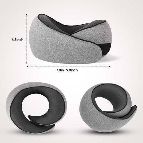 NOCRLG Travel Pillow, Travel Neck Pillow for Airplanes Car, 100% Pure Memory Foam Travel Pillow, Sleeping Essentials for Long Flight 360° Head Support Degree Comfort and Breathability Yellow