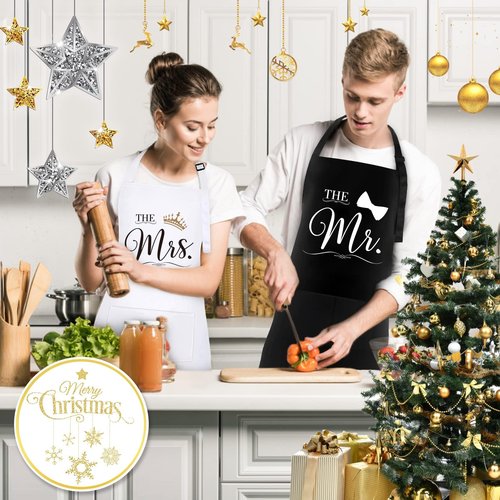 YNMAI Wedding Gifts for Couples, Mr and Mrs Aprons Engagement Presents for His and Her, Kitchen Cooking Bride To Be Gifts, Funny Wedding Gifts Box for Friend Sister Hubby and Wifey