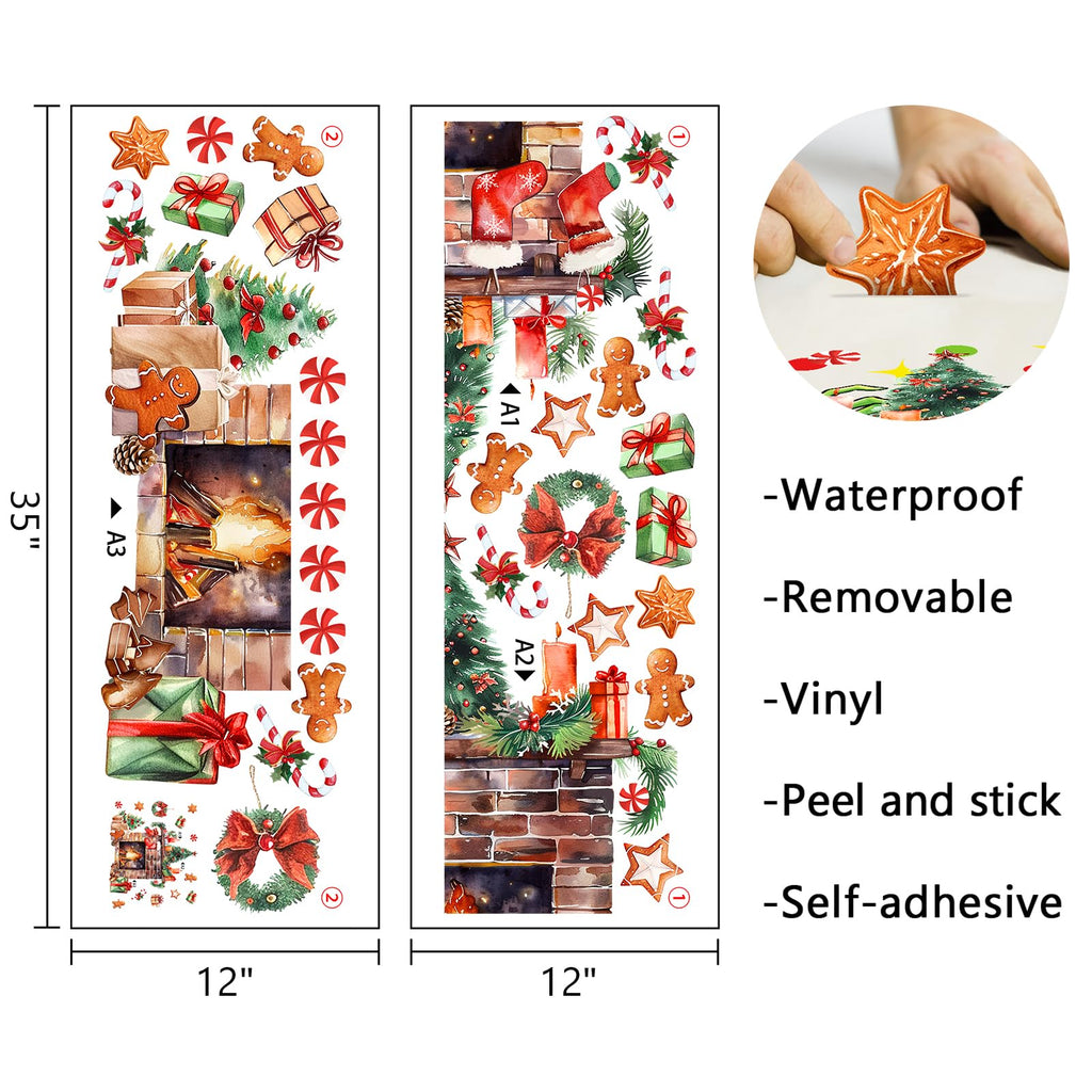 Yovkky Merry Christmas Wall Decals Stickers, Xmas Tree Sign Holiday Max Dog Decor, 2026 New Year Winter Green Red Farmhouse Home Kitchen Decorations Kids Boys Girls Bedroom Art Gift
