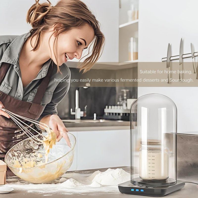 kanpura Glass Dome for Sourdough Starter Heating Pad Accessories Fits Jars Up to 4.33" Diameter x 7.8" Height Durable Clear Glass Cover