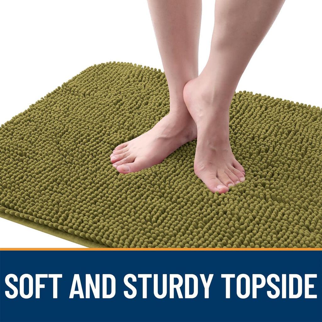 OLANLY Dog Door Mat - Absorbent Non-Slip Washable Doormat for Muddy Paws | 48x30, Willow Green