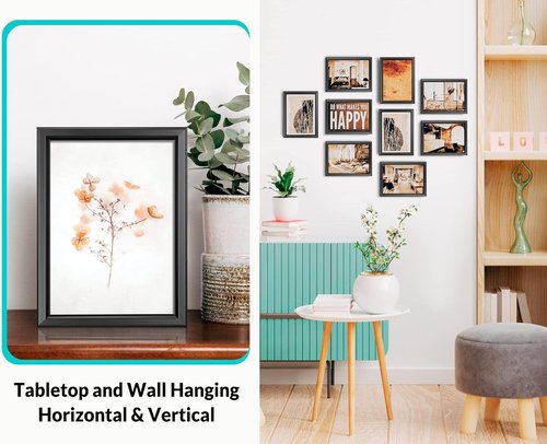 LaVie Home 4x6 Picture Frames - Classic Black Photo Frames with High Definition Glass | Set of 12 for Wall & Table Display