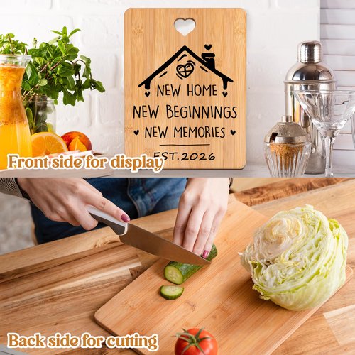 New Home Gifts - Engraved Bamboo Cutting Board, House Warming Gifts New Home 2026, New Home Gifts for Couple, Family, Friends, Ideal Kitchen Gifts, Gifts for New Home