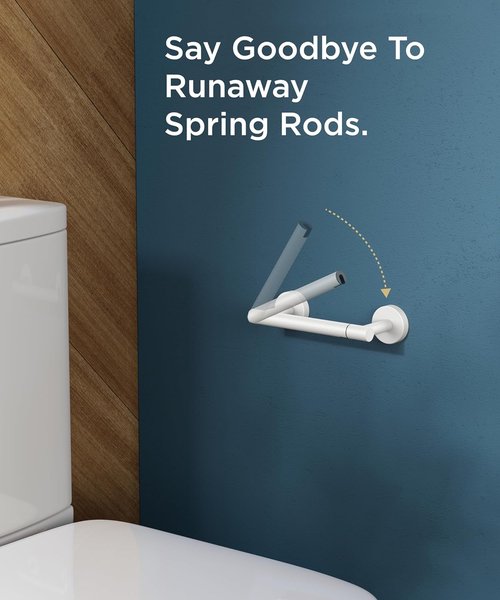 FORIOUS Toilet Paper Holder - Rustproof Stainless Steel Double Post Design | Wall-Mounted, White Finish