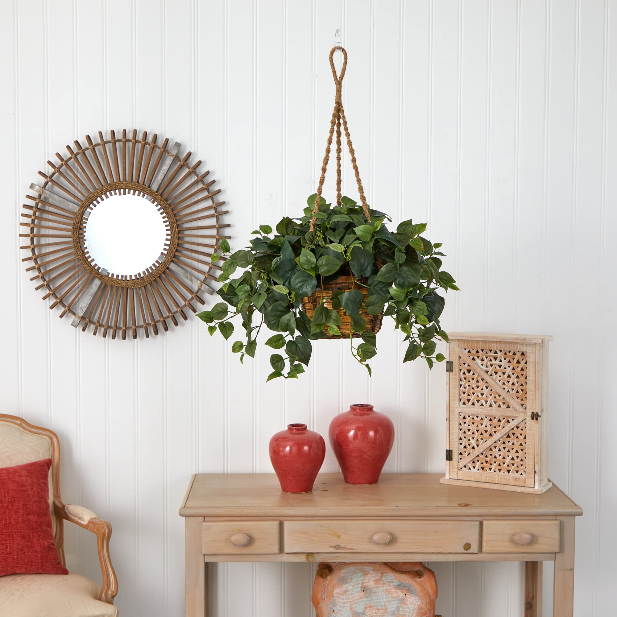 Nearly Natural Philo Hanging Basket